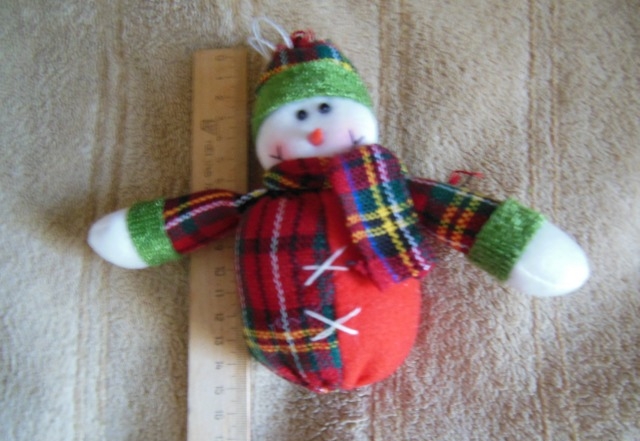 Игрушка на ёлку текстильная Снеговик