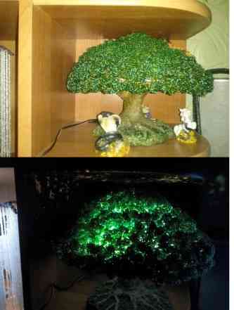 Ночник светильник дерево душ из бисера Эйва Аватар