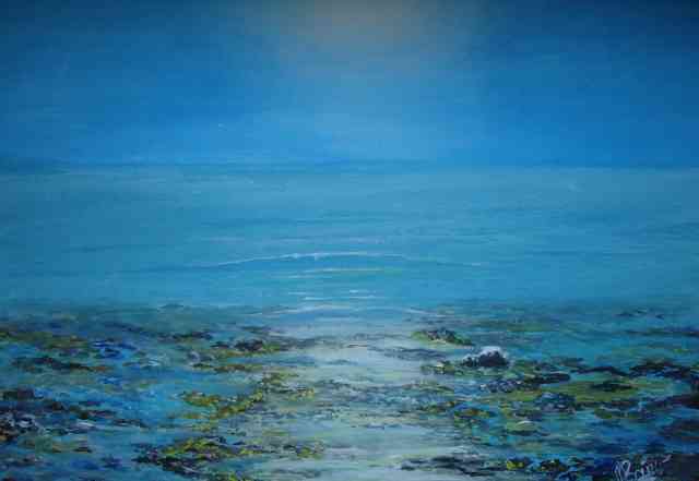 Картина, "Голубое море", холст, масло