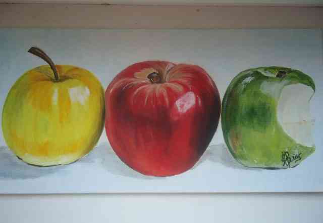 Картина "Три яблока" Холст, масло