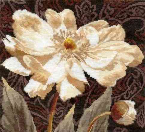 Наборы для вышивки крестом "белые цветы"