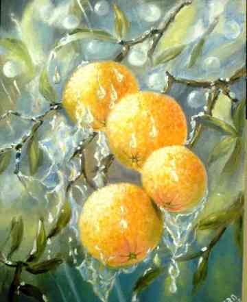 Картина "Мокрые апельсины"