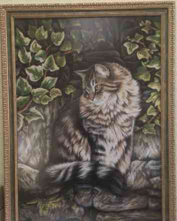 Кот - вышитая картина (ручная вышивка крестиком)