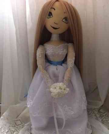 Кукла интерьерная текстильная невеста