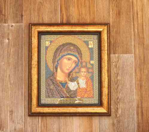 Икона Казанская Богородица, бисер, ручная работа