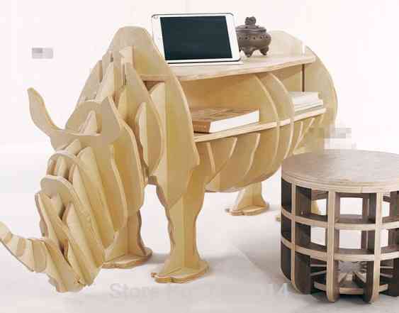 Журнальный столик в виде носорога из фанеры