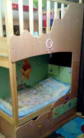 Детская двухярусная кровать с игровой зоной