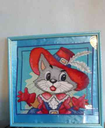 Картина для детской "Кот в шляпе"