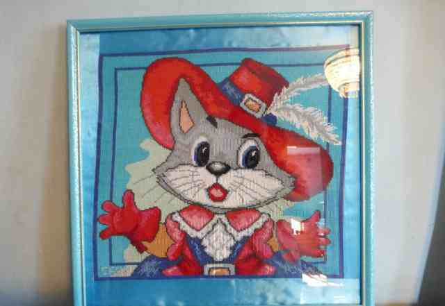 Картина для детской "Кот в шляпе"