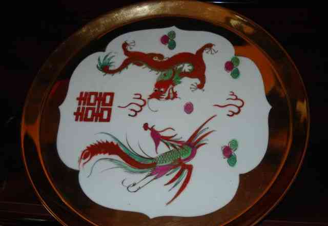 Тарелка роспись старый Китай