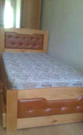Кровать Ариэль-2 кожа 190x90, ольха + матрас