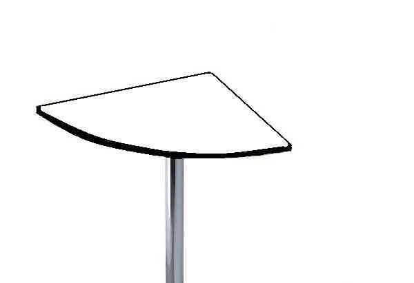 Приставной сегмент к столу белый 750х750 на опоре