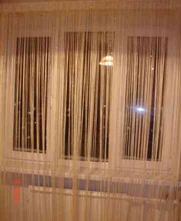 Нитяные шторы с пайетками