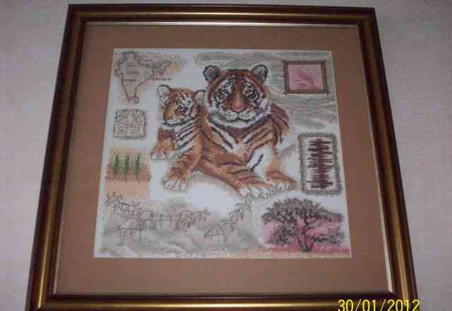 "Тигры" вышитая картина