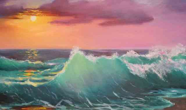 Картина маслом "Море. Закат"