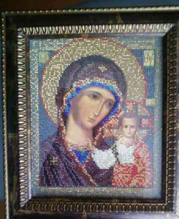 На подарок Икона Казанской Божьей матери (бисер)