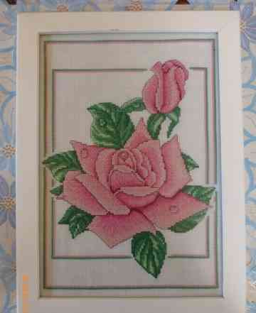 Картина крестиком "Розовый дуэт"