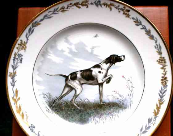 Декоративн блюдо "Охотничья собака". Диаметр 30см