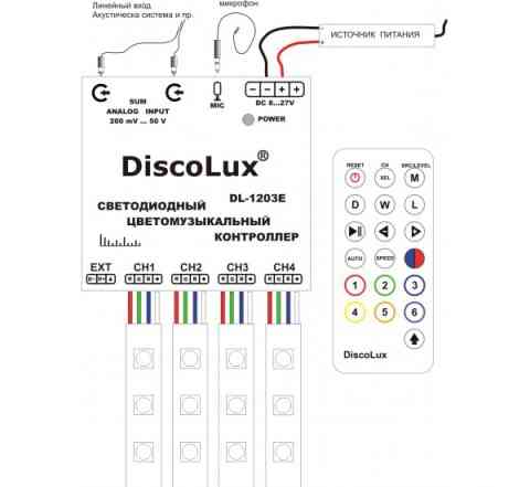 Цветомузыкальный комплект Bel-Discolux DL-1203E