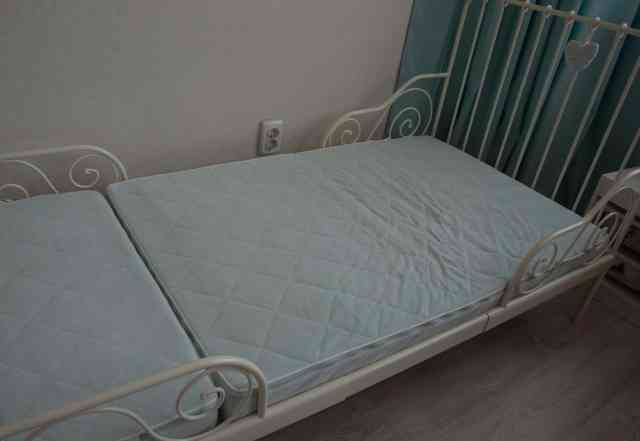 Детская кровать ikea железная белая
