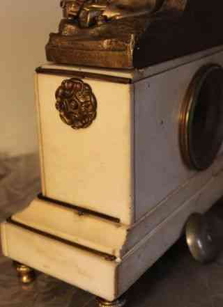 Часы антикварные бронза мрамор 19-й век
