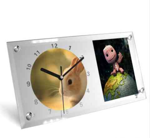 Часы-рамка стеклянные с печатью фото