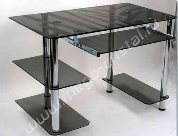 Стеклянный прозрачный компьютерный стол