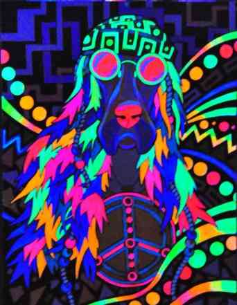 Флуоресцентная картина "Hippie Dog"