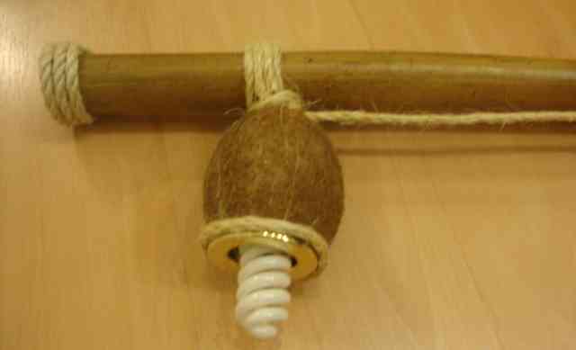 Светильник люстра из натурального бамбука и кокоса