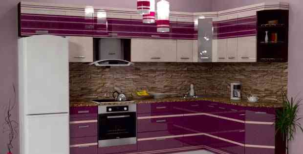 Кухонный гарнитур с панелями супер глянец