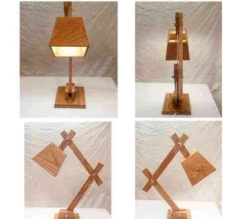 Дизайнерская настольная лампа из древесины