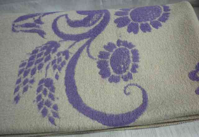 Одеяло Фиолетовое шерсть. Полуторное СССР