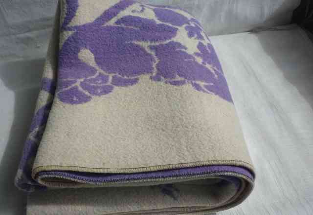 Одеяло Фиолетовое шерсть. Полуторное СССР