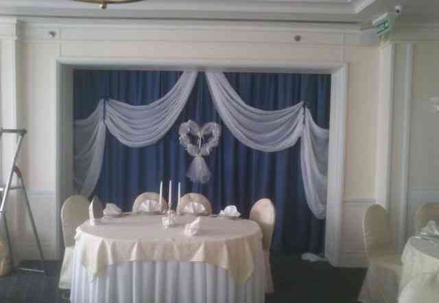 Свадебное украшение для зала вуаль и сердце
