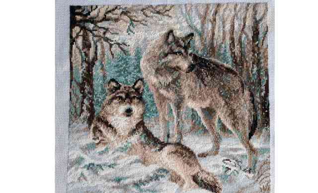 Вышивка крестиком "Волчья пара"