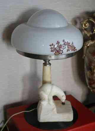 Настольная лампа СССР 50 г "Белый медведь"мрамор
