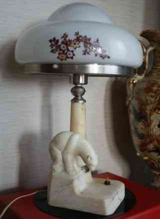 Настольная лампа СССР 50 г "Белый медведь"мрамор