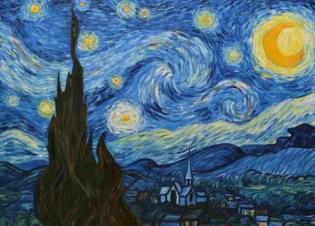 Копия полотна Винсента ван Гога "звёздная ночь"