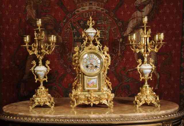 Королевский фарфор Часы Канделябры Франция 1880