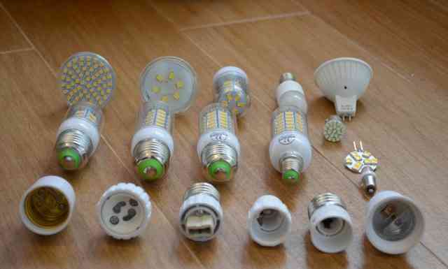 Лампы светодиодные LED E14, E27, G4, GU10 адаптеры