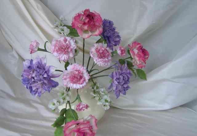 Цветы из шелка Букет Розовая весна