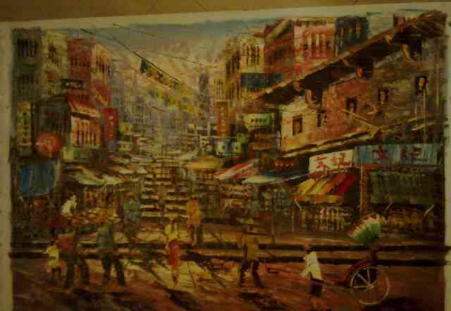 Картина Гонконг Сохо 98х68см Холст Масло