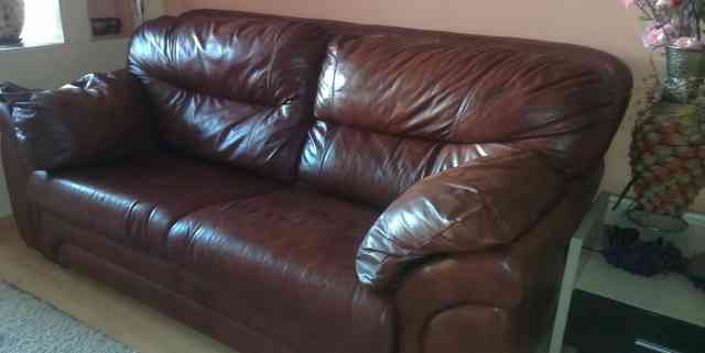  кожаный раскладной мягкий диван