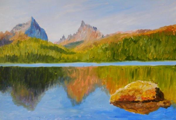 Картины пейзаж Горное озеро