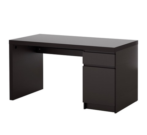 Письменный стол мальм, черно-коричневый