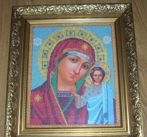 Казанская икона Божией Матери, Чешским бисером