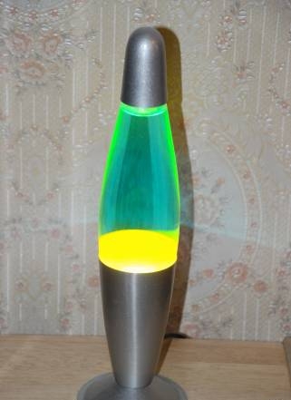 Лава-лампа бирюзово-желтая