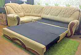 Красивый угловой диван, раскладной, бу