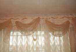 шторы в зал (органза и портьера)