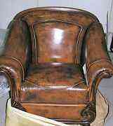 Диван и кресло (обивка - натуральная кожа)
